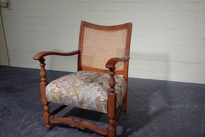 Fauteuil - Hout, stof - Antieke armstoel, Antiquités & Art, Curiosités & Brocante