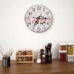 vidaXL Wandklok vintage stijl 30 cm bloemen, Verzenden, Nieuw