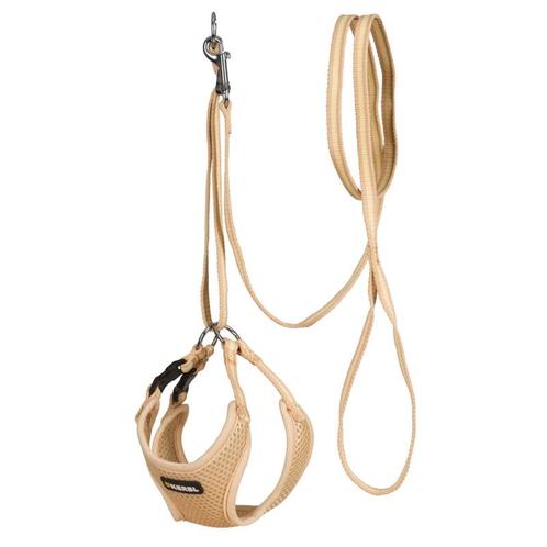 Harnais pour chiots, avec laisse, beige, 30-50cm - 10mm -, Dieren en Toebehoren, Honden-accessoires