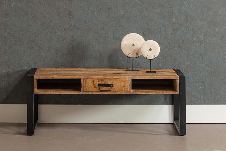 Salontafel Mangohout Kensi 120 cm, Huis en Inrichting, Tafels | Salontafels, Nieuw, Verzenden