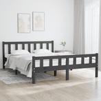 vidaXL Cadre de lit Gris Bois massif 120x200 cm, Maison & Meubles, Chambre à coucher | Lits, Neuf, Verzenden