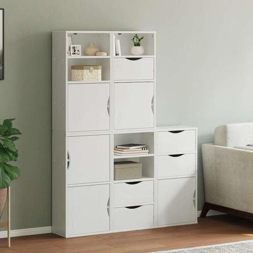 vidaXL Bijzetkasten 5 st ODDA 40x24x79 cm massief grenenhout, Huis en Inrichting, Kasten | Dressoirs, Nieuw, Verzenden