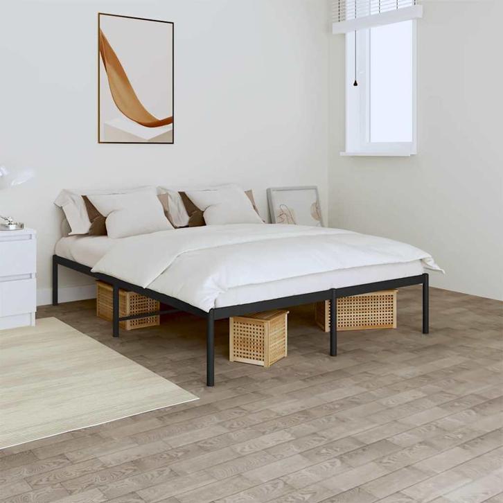 vidaXL Bedframe metaal zwart 160x200 cm, Huis en Inrichting, Slaapkamer | Bedden, Nieuw, Verzenden