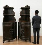 Hoekkast (2) - Hout - paar hoekkasten, Antiek en Kunst