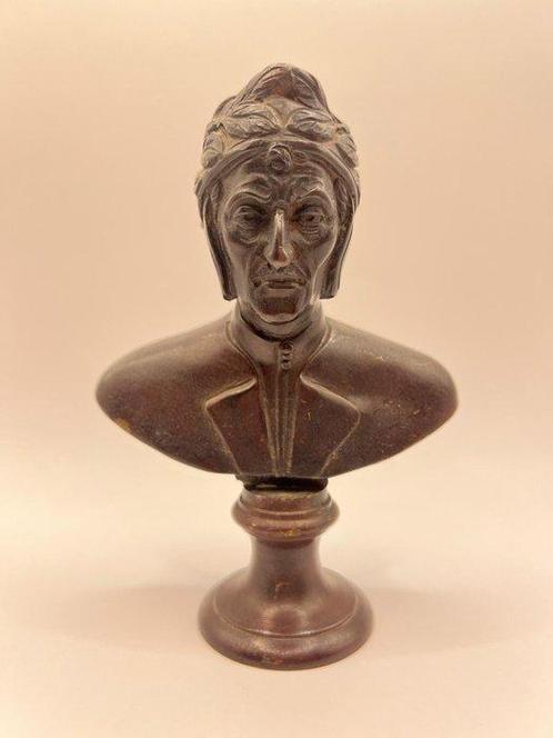 sculptuur, Busto di Dante - 17 cm - Brons, Antiquités & Art, Antiquités | Céramique & Poterie