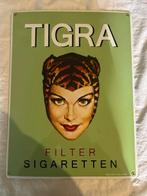 emaille reclamebord Belgische sigaretten merk Tigra. -, Antiek en Kunst, Antiek | Wandborden en Tegels