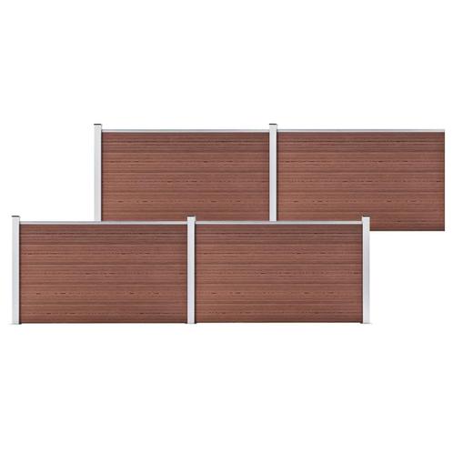 vidaXL Schutting 699x106 cm HKC bruin, Tuin en Terras, Tuinhekken en Hekwerk, Nieuw, Verzenden