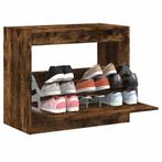 vidaXL Schoenenkast 80x42x69 cm bewerkt hout gerookt, Verzenden, Nieuw
