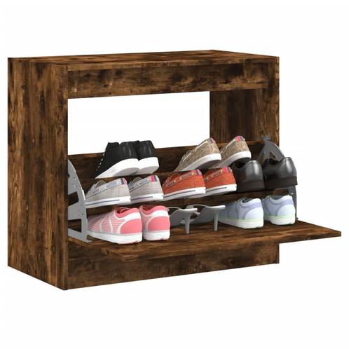 vidaXL Schoenenkast 80x42x69 cm bewerkt hout gerookt, Huis en Inrichting, Kasten | Schoenenkasten, Nieuw, Verzenden