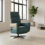 Leren elektrisch relaxfauteuil Pride - Toledo Turquoise, Huis en Inrichting, Nieuw, Ophalen of Verzenden, Modern, 50 tot 75 cm