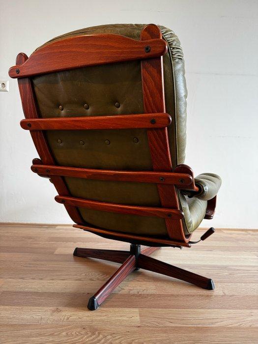 Göte Möbler, Nassjo Sweden - Fauteuil - Leder, Hout, Metaal, Antiek en Kunst, Kunst | Designobjecten