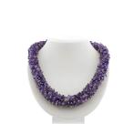 Amethist kralen collier aan zilver | 49 cm, Gebruikt, Overige kleuren, Ophalen of Verzenden, Met edelsteen