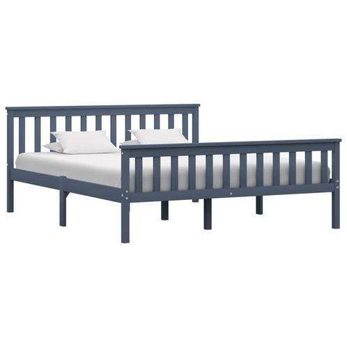 vidaXL Bedframe massief grenenhout grijs 160x200 cm, Huis en Inrichting, Slaapkamer | Bedden, Nieuw, Verzenden