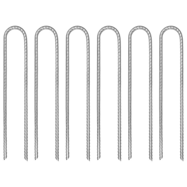 vidaXL Tentharingen 6 st U-vormig Ø7 mm 30 cm gegalvaniseerd, Caravans en Kamperen, Tentaccessoires, Nieuw, Verzenden