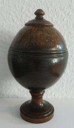 Pot à tabac - noix de coco et bois exotique, Antiquités & Art