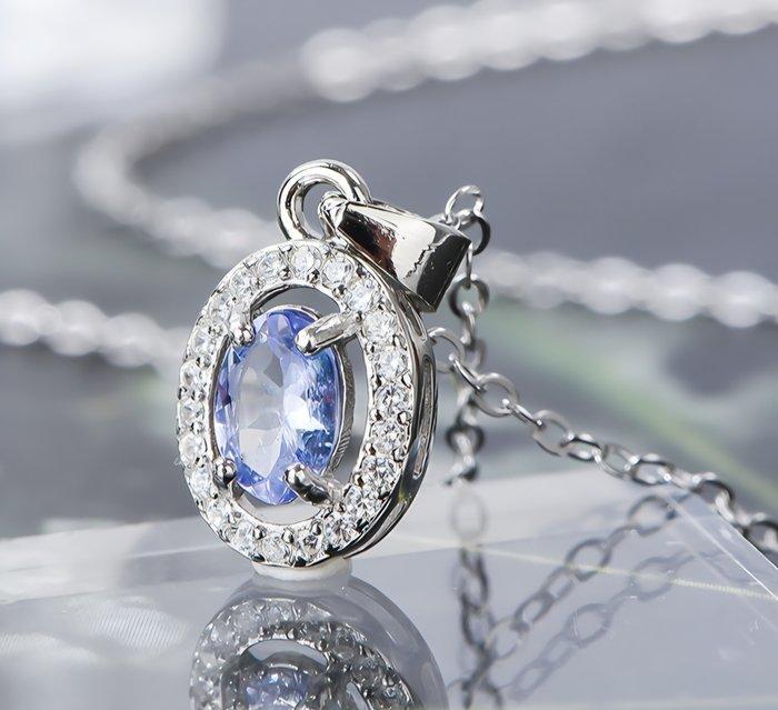 Zonder Minimumprijs - Ketting met hanger Zilver - 0.53ct., Handtassen en Accessoires, Antieke sieraden