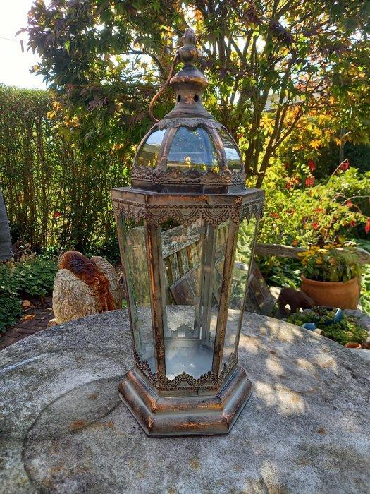 Lantaarn - CANDLE LANTERN - 45 cm - Glas, Metaal, Antiek en Kunst, Kunst | Designobjecten