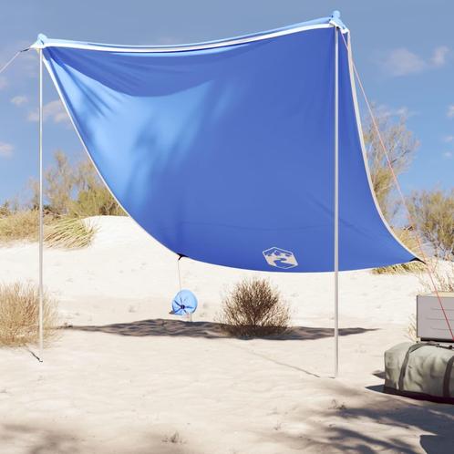 vidaXL Strandluifel met zandankers 214x236 cm blauw, Caravans en Kamperen, Tenten, Nieuw, Verzenden