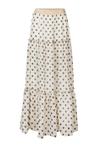 Summum Woman Skirt Tiered Dot Artisilk White Sand | Maxi
