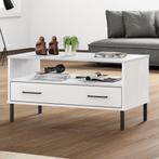 vidaXL Table basse avec pieds en métal Blanc 85x50x45 cm, Verzenden