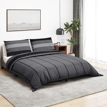 vidaXL Dekbedovertrekset 260x240 cm katoen donkergrijs, Verzenden, Nieuw