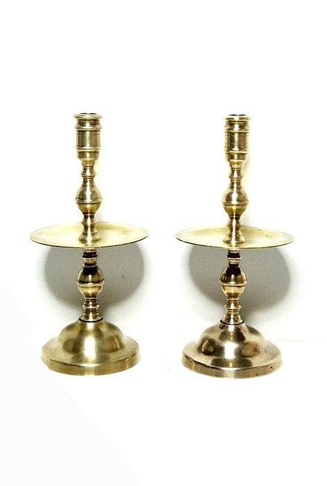 Kandelaar Heemskerk (2) - Messing - schijfkandelaars, Antiek en Kunst, Curiosa en Brocante