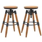 vidaXL Tabourets de bar lot de 2 bois de sapin solide, Verzenden, Neuf