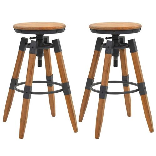 vidaXL Tabourets de bar lot de 2 bois de sapin solide, Maison & Meubles, Tabourets de bar, Neuf, Envoi