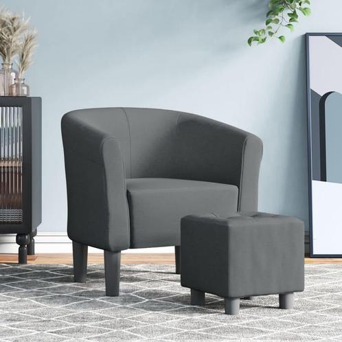 vidaXL Kuipstoel met voetenbank stof donkergrijs, Huis en Inrichting, Fauteuils, Nieuw, Verzenden
