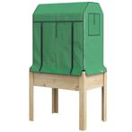 TRUUSK Verhoogd Houten Bloembed Met Kas 86x60x165cm - Verhoo, Verzenden, Nieuw