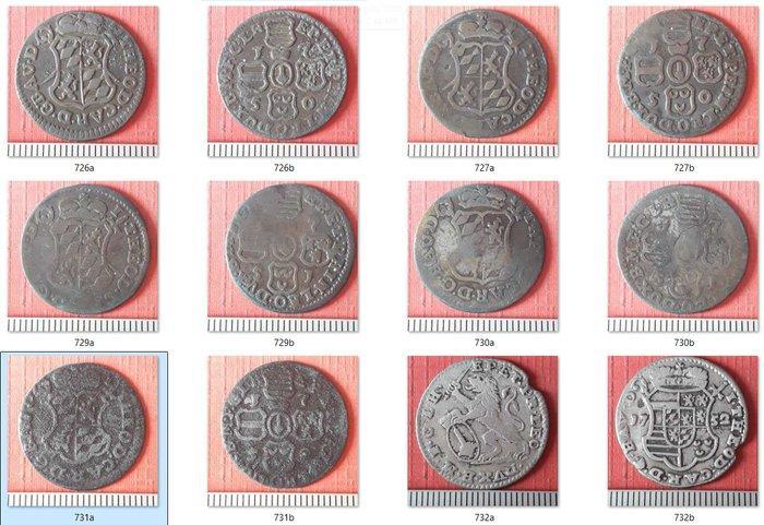 Spaans-Nederland Lot 12 monnaies de la principauté de Liège, Postzegels en Munten, Munten | Nederland