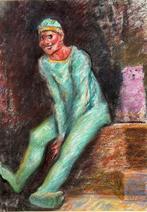 Aldo Carpi ( 1886-1973) - Clown verde, Antiek en Kunst, Kunst | Schilderijen | Klassiek