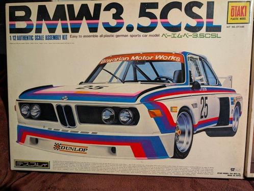 Otaki Plastic Model 1:12 - Model raceauto (2) - BMW 3.5 CSL, Hobby en Vrije tijd, Modelauto's | 1:5 tot 1:12