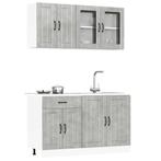 vidaXL 4-delige Keukenkastenset Lucca bewerkt hout, Huis en Inrichting, Verzenden, Nieuw