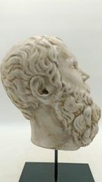 sculptuur, Testa del filosofo Socrate - 39 cm - marmerstof, Antiek en Kunst