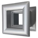 Vierkant deurrooster 29 x 29mm - kunststof metallic grijs, Verzenden