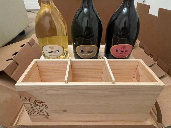 Ruinart - Champagne Blanc de Blancs, Brut, Rosé - 3 Flessen, Verzamelen, Wijnen