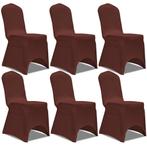 vidaXL Stoelhoes stretch 6 st bruin, Verzenden, Nieuw