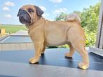 Statue, staande mops hond bruin - 35 cm - polyresine