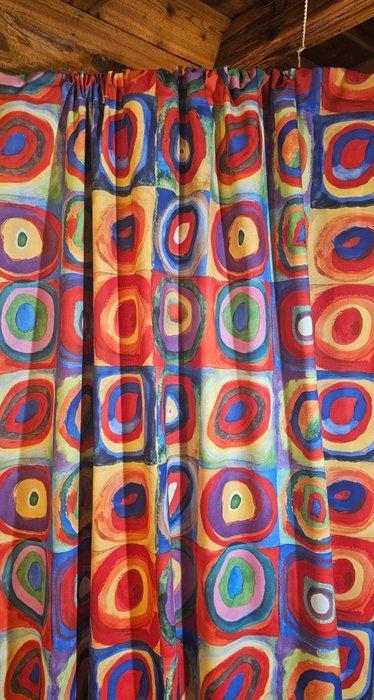 Kandinsky-stof Vierkanten met concentrische cirkels - Art, Antiek en Kunst, Antiek | Tapijten, Tafelkleden en Textiel