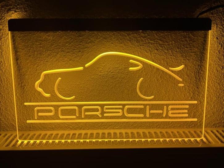 Porsche neon bord lamp LED  verlichting reclame lichtbak #2, Maison & Meubles, Lampes | Autre, Envoi