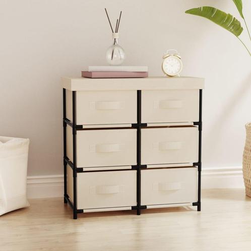 vidaXL Opbergkast met 6 lades 55x29x55 cm staal crèmekleurig, Huis en Inrichting, Kasten | Overige, Nieuw, Verzenden