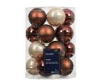 Kerstballen Glas Bruinmix 6 cm Set van 20, Huis en Inrichting, Nieuw