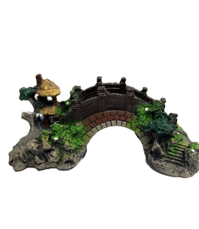 Brug met hut 7.5 cm / Aquarium decoratie  As-173, Dieren en Toebehoren, Vissen | Aquaria en Toebehoren, Gevuld zeewateraquarium