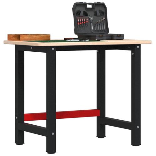 vidaXL Werkbank rechthoekig 100x60x81,5 cm massief eikenhout, Doe-het-zelf en Bouw, Werkbanken, Nieuw, Verzenden