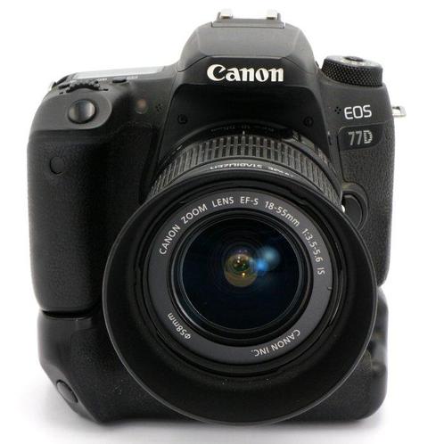Canon EOS 77D + EF-S 18-55mm f/3.5-5.6 IS + grip, Audio, Tv en Foto, Fotocamera's Digitaal