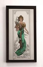 Mucha - Spiegel- Groot model - Zeefdruk - Glas, Hout