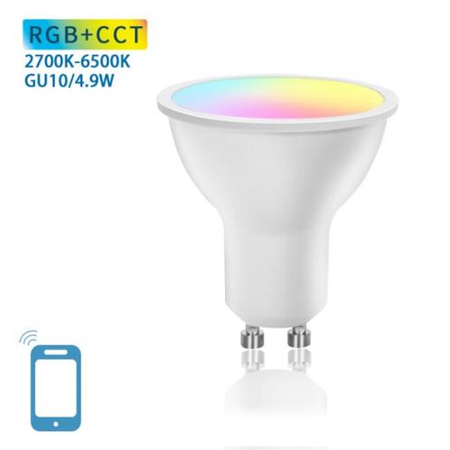 Slimme LED Spot - GU10 - Dimbaar - RGB + CCT - 4.9W - Smart, Maison & Meubles, Lampes | Autre, Envoi
