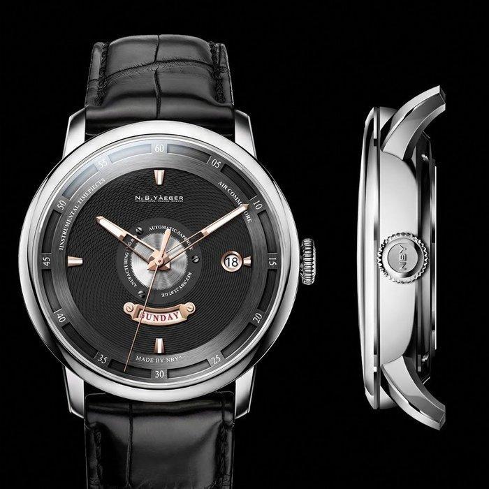 N.B. Yäeger - Air Commodore Spezial Edition BL/R - Heren -, Handtassen en Accessoires, Horloges | Heren