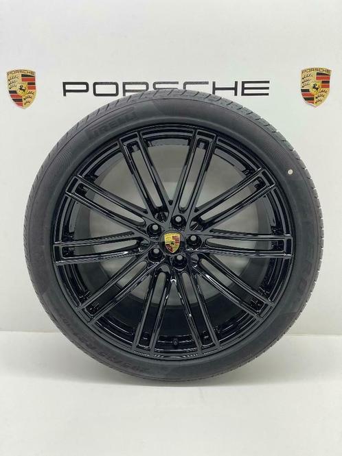 Porsche Macan ORIGINELE 21Turbo IV zwart met Pirelli banden, Auto-onderdelen, Banden en Velgen, 21 inch, Zomerbanden, 295 mm, Personenwagen